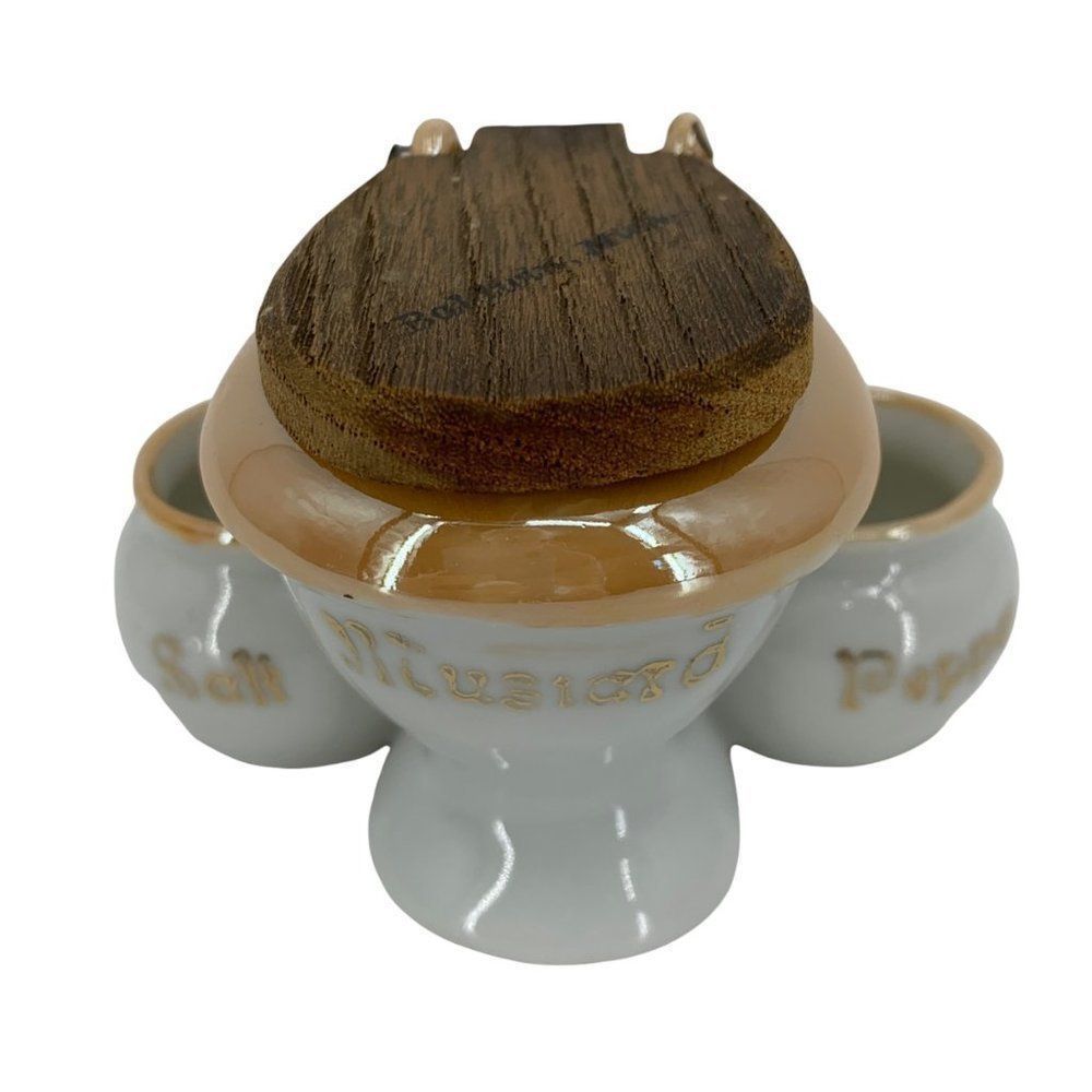 VTG Salt Pepper Mustard Compote Souvenir Toilet Baldwin, MI 0084 Japan Collect